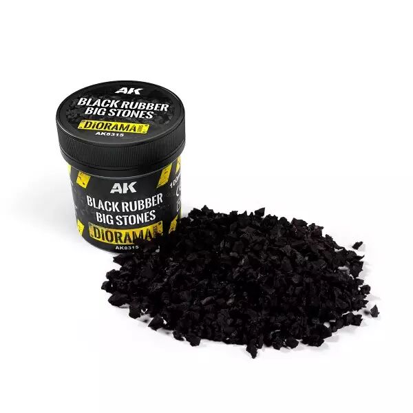 Black Rubber Big Stones 100Ml - Diorama AK Interactive