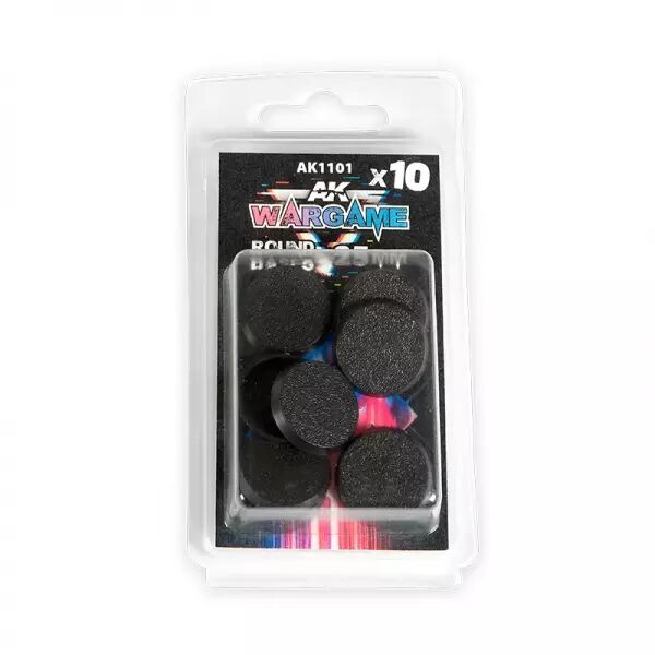 Round Base 25Mm (x10) - Plastic Wargame Bases - AK Interactive