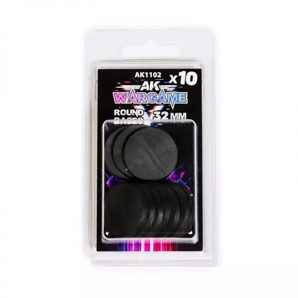 Round Base 32Mm (x10) - Plastic Wargame Bases - AK Interactive