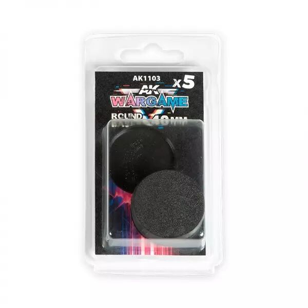 Round Base 40Mm (x5) - Plastic Wargame Bases - AK Interactive
