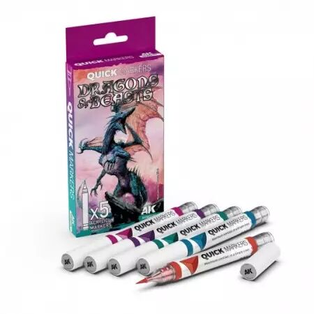 Dragons & Beasts Quick Markers Set - AK Interactive