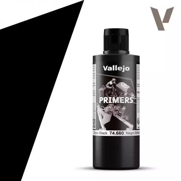 Surface Primer 200ml Gloss Black Primer - Vallejo