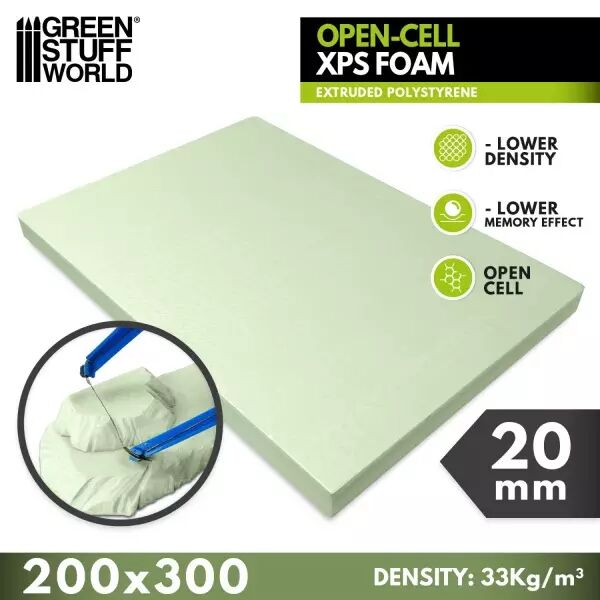 Polystyr�ne extrud� XPS 20 mm - Cellules ouvertes - Green Stuff World
