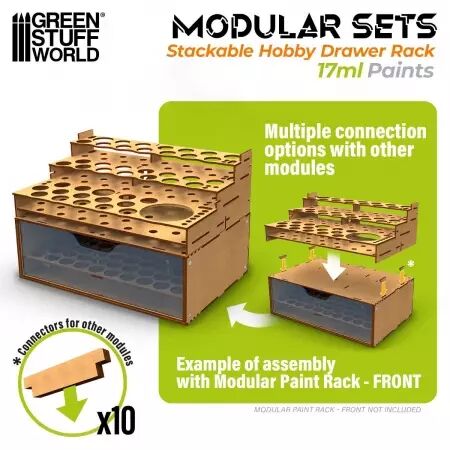 Module de rangement pour peintures 17 ml empilable et aimant&eacute; - Green Stuff World