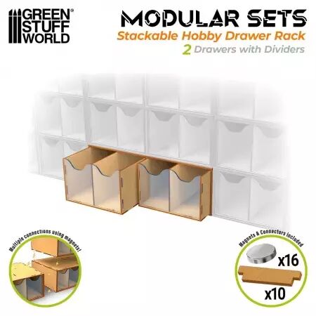 Module de rangement &agrave; tiroirs empilable avec 4 tiroirs verticaux - Green Stuff World
