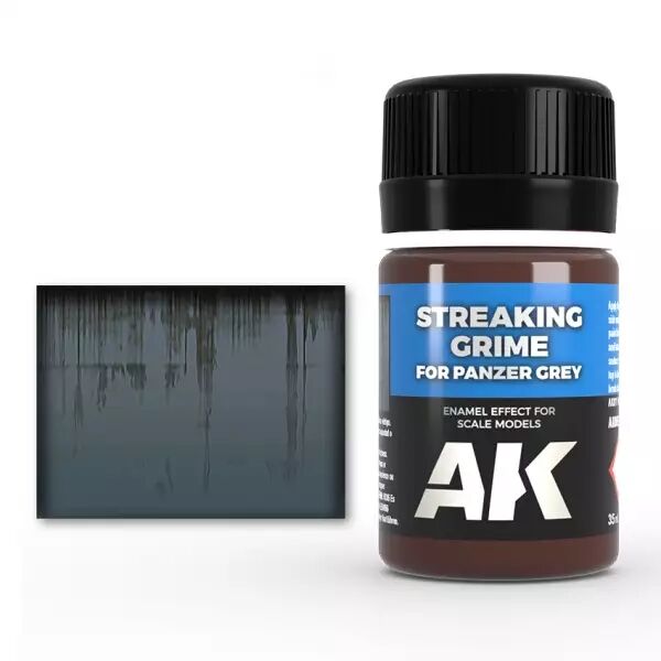 Streaking Grime For Panzer Grey Vehicles - Enamel Product - Ak Interactive