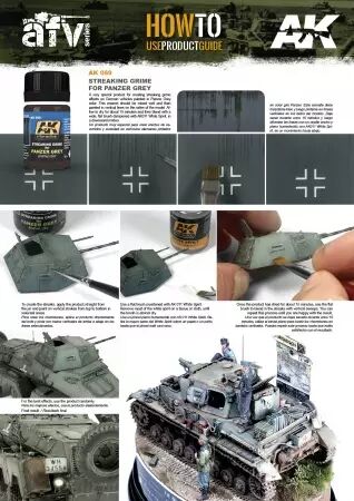 Streaking Grime For Panzer Grey Vehicles - Enamel Product - Ak Interactive