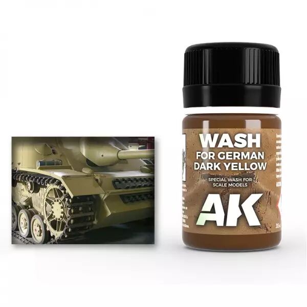 Wash For Dark Yellow Vehicles - Enamel Product - Ak Interactive