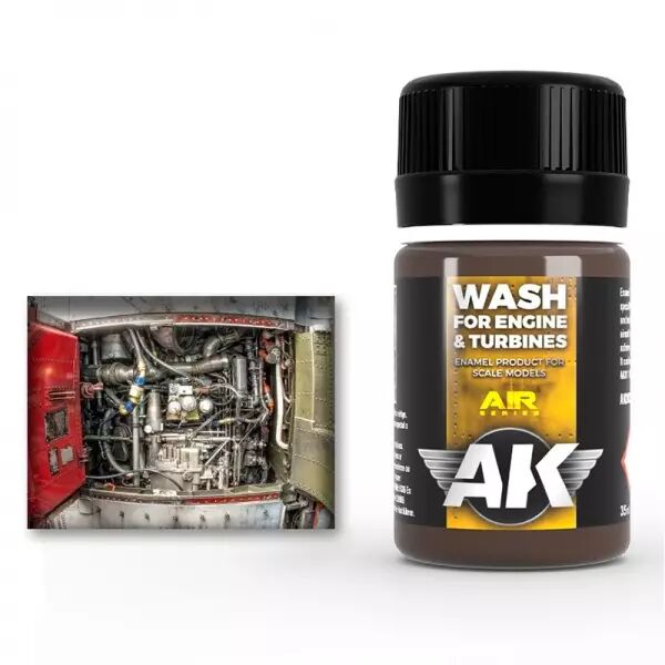 Wash For Aircraft Engine - Enamel Product - Ak Interactive