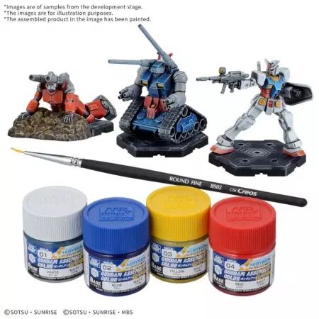 Gundam Assemble - Paint Pack 01 (3 Figurines + Peintures) (Anglais) - Bandai Hobby