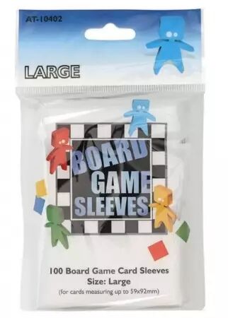 100 Board Game Sleeves : Clear EURO 59x92mm