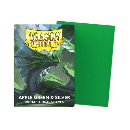 100 Dragon Shield Standard sleeves : Matte Apple Green/Silver