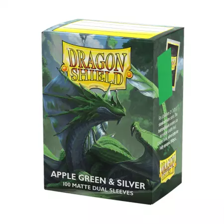 100 Dragon Shield Standard sleeves : Matte Apple Green/Silver