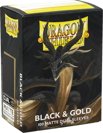100 Dragon Shield Standard sleeves : Matte Black & Gold