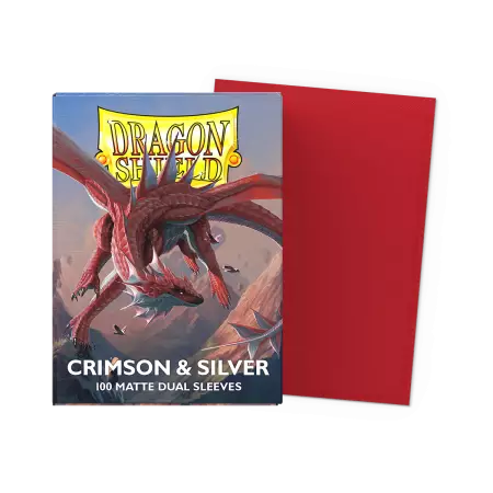 100 Dragon Shield Standard sleeves : Matte Crimson/Silver