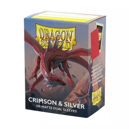 100 Dragon Shield Standard sleeves : Matte Crimson/Silver