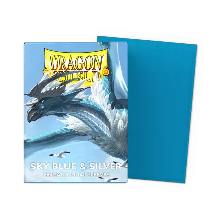 100 Dragon Shield Standard sleeves : Matte Sky Blue/Silver