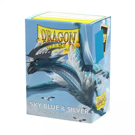 100 Dragon Shield Standard sleeves : Matte Sky Blue/Silver