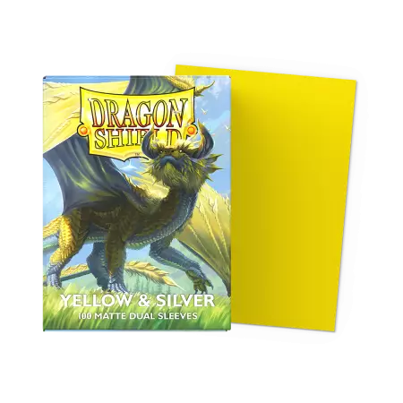 100 Dragon Shield Standard sleeves : Matte Yellow/Silver