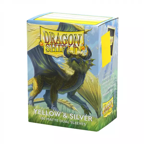100 Dragon Shield Standard sleeves : Matte Yellow/Silver