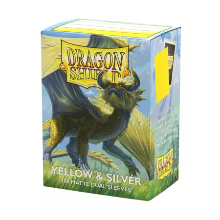 100 Dragon Shield Standard sleeves : Matte Yellow/Silver
