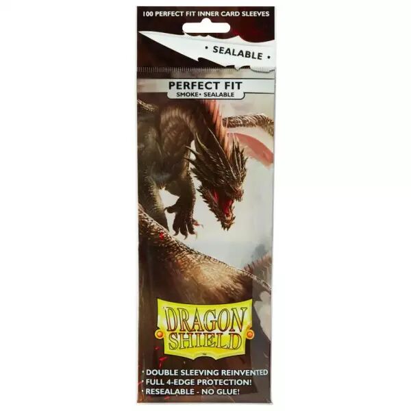 100 prot�ge-cartes Dragon Shield Perfect Fit - Standard Refermable Transparent/Fum�
