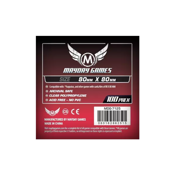 80 x 80 mm Card Game Sleeves STANDARD X100