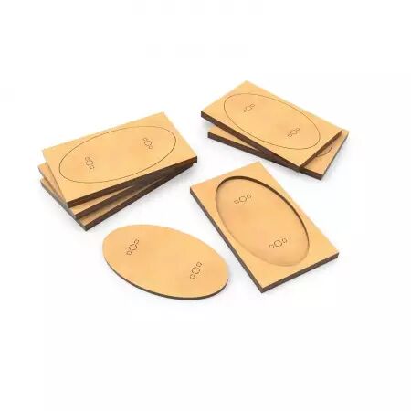 Adaptateur de socles MDF - Ovale 90x52mm &agrave; Rectangulaire 100x60mm (pack de 6)  - Green Stuff World