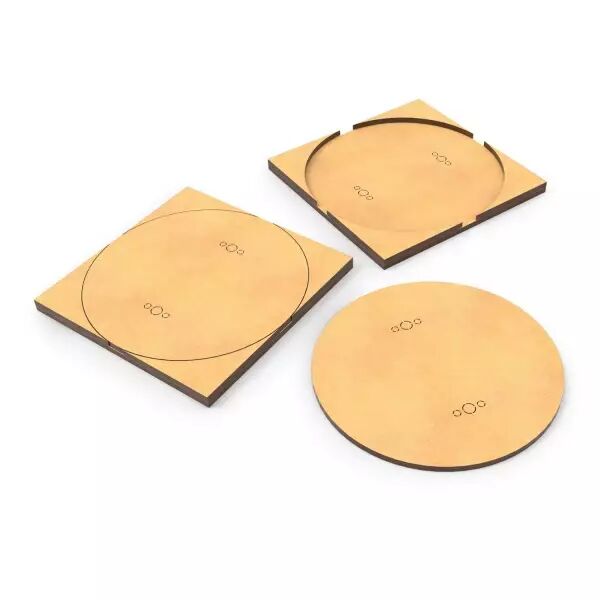 Adaptateur de socles MDF - Rond 100mm � Carr� (pack de 2)  - Green Stuff World