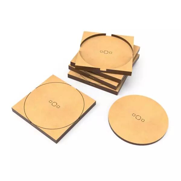 Adaptateur de socles MDF - Rond 60mm � Carr� (pack de 5)  - Green Stuff World