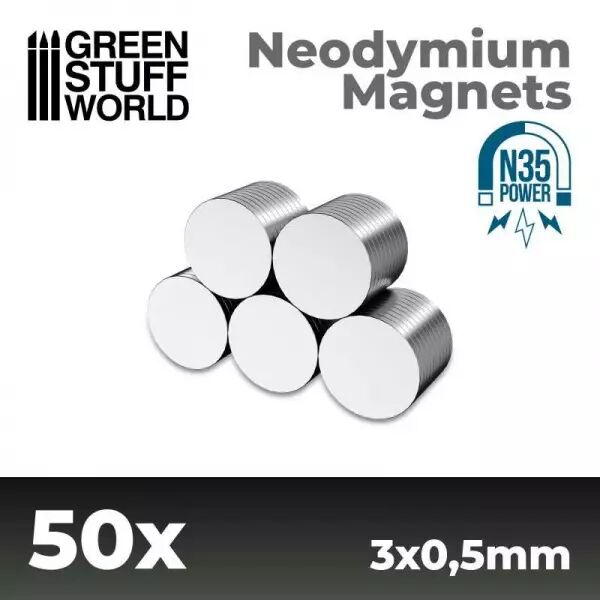 Aimants N�odymes 3x0\'5mm - 50 units (N35) - Green Stuff World
