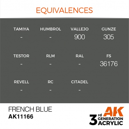 AK Interactive - 3rd Gen - French Blue 17ml