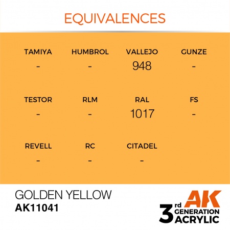 AK Interactive - 3rd Gen - Golden Yellow 17ml