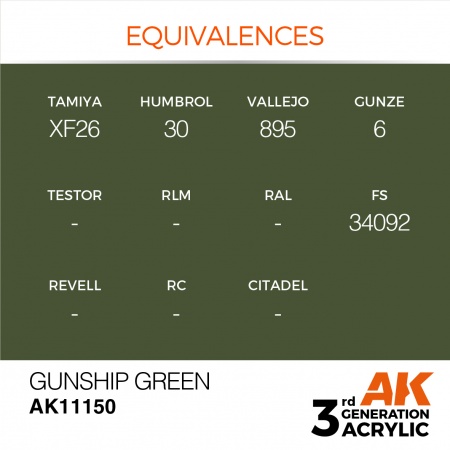 AK Interactive - 3rd Gen - Gunship Green 17ml