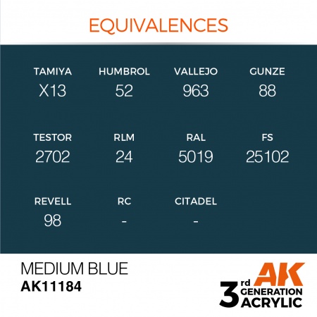 AK Interactive - 3rd Gen - Medium Blue 17ml
