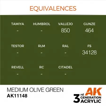 AK Interactive - 3rd Gen - Medium Olive Green 17ml