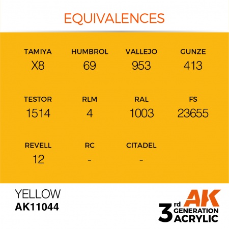 AK Interactive - 3rd Gen - Yellow 17ml