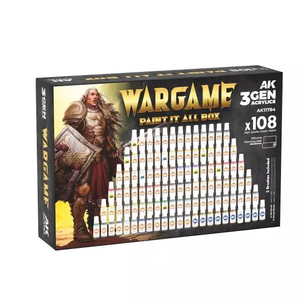 Ak Interactive - 3Rd Gen Set - Wargame Paint it All Box x108
