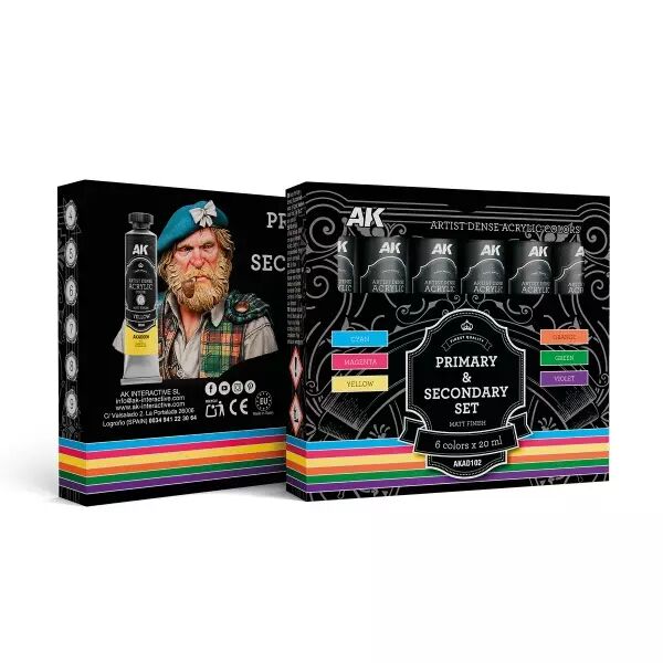 Ak Interactive - Artist Dense Acrylic - Primary and Secondary Set