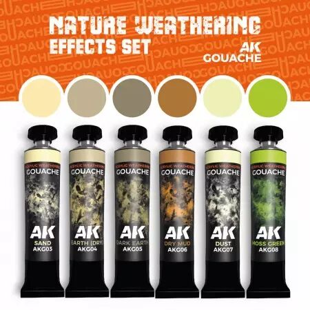 Ak Interactive - Nature Weathering Effect Set - 6x 20ml