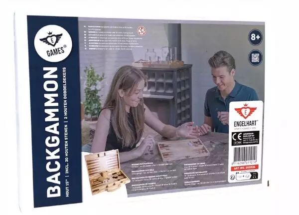 Backgammon en Bois Naturel 38cm