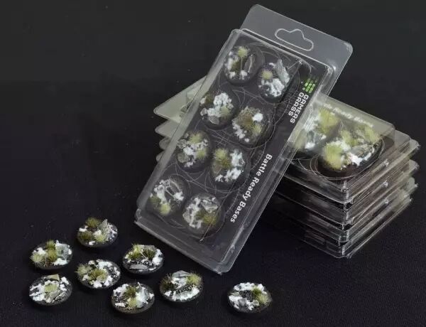  Battle Ready Bases - Winter 32mm (x8) - Gamers Grass