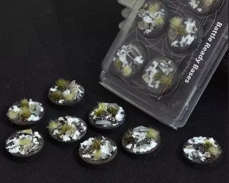  Battle Ready Bases - Winter 32mm (x8) - Gamers Grass