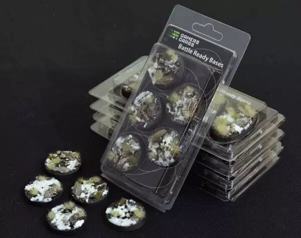  Battle Ready Bases - Winter 40mm (x5) - Gamers Grass