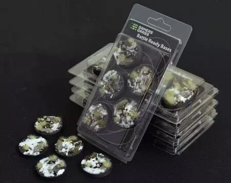  Battle Ready Bases - Winter 40mm (x5) - Gamers Grass