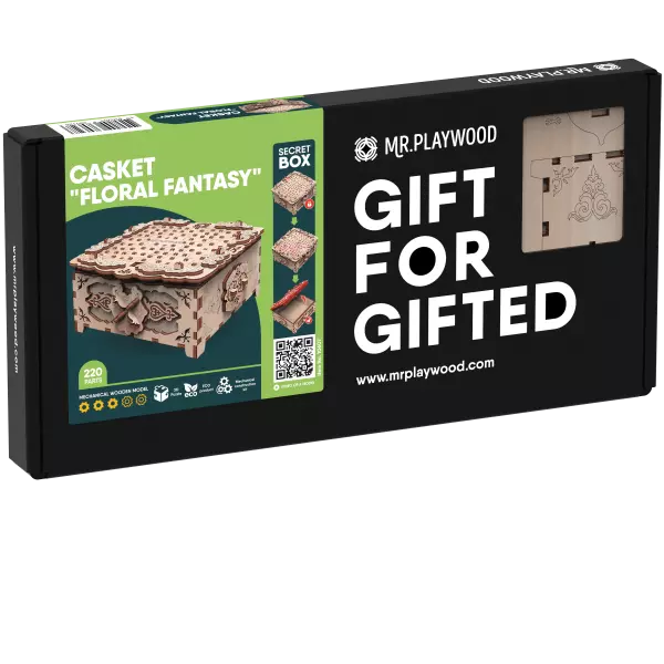 Boite � Secret \ Fantaisie Florale\  Mod�le 3D Mobile En Bois