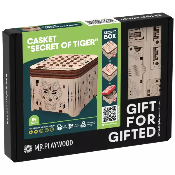 Boite � Secret \ Tigre\  Mod�le 3D Mobile En Bois