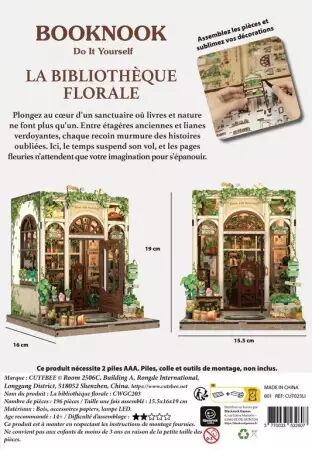 Booknook - La Bibliotheque Florale - Difficulté 2 - 196 pièces 