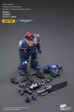 Brother Veteran Sergeant Castor 12 cm - Ultramarines Heroes of the Chapter  - Warhammer 40k figurine 1/18 - Joytoy