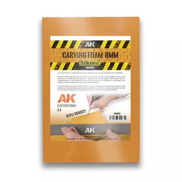 Carving Foam 8mm A4 size - Diorama AK Interactive